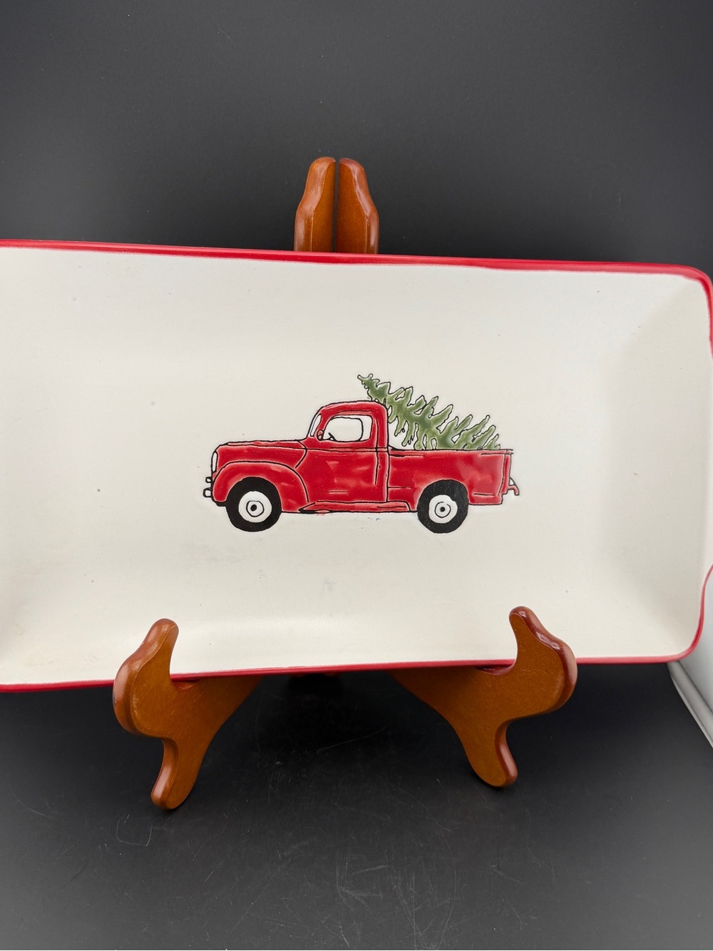 Winter Wonder Lane Holiday Cottage Collection Ceramic Tray 12 1/4” x 6 3/4”